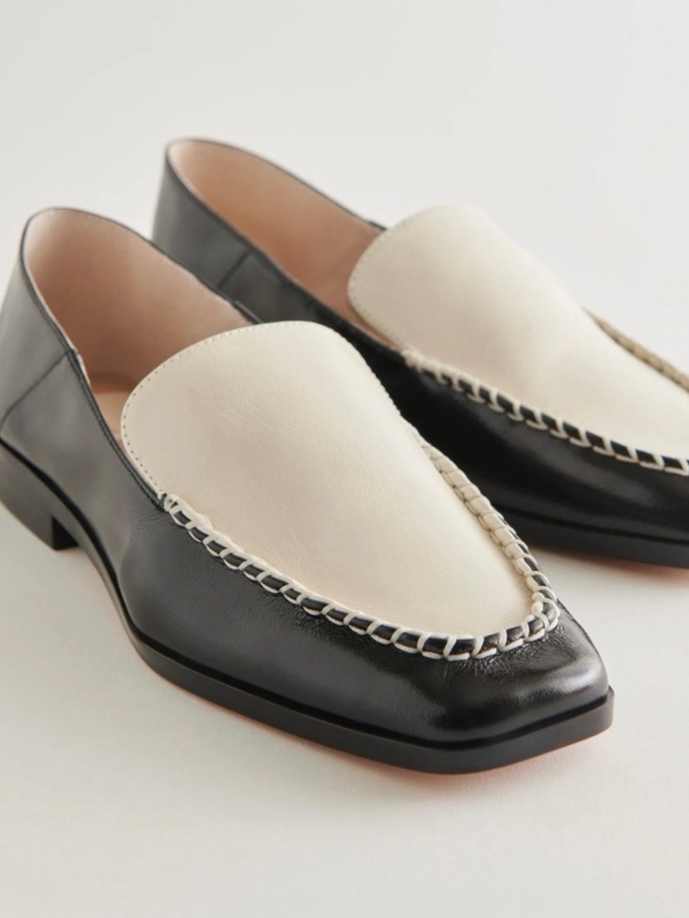 Dolce Vita Beny loafersTwo-Tone Black and Cream Leather Loafer